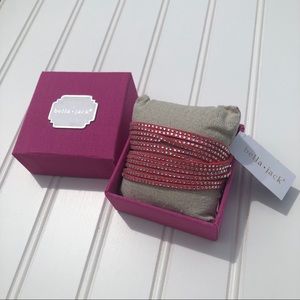 Bella Jack Crystal Embellished Wrap Bracelet Pink